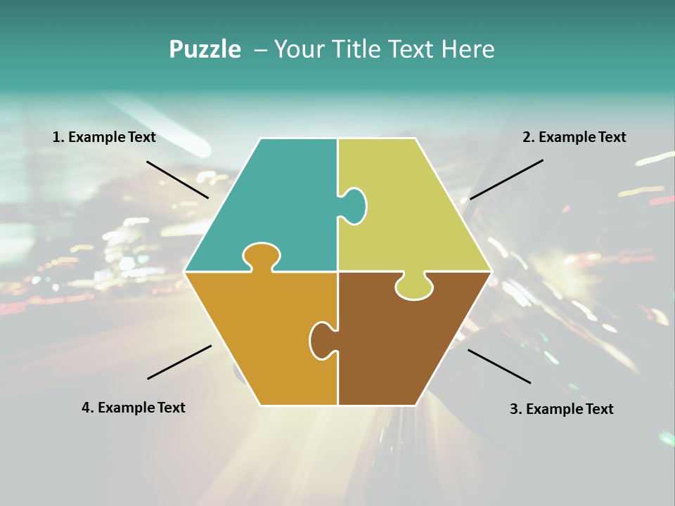 A Blurry Picture Of A City Street At Night PowerPoint Template