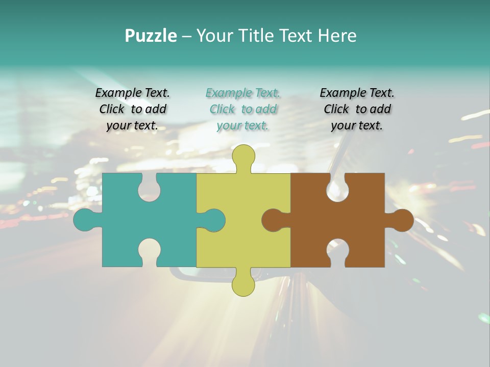 A Blurry Picture Of A City Street At Night PowerPoint Template