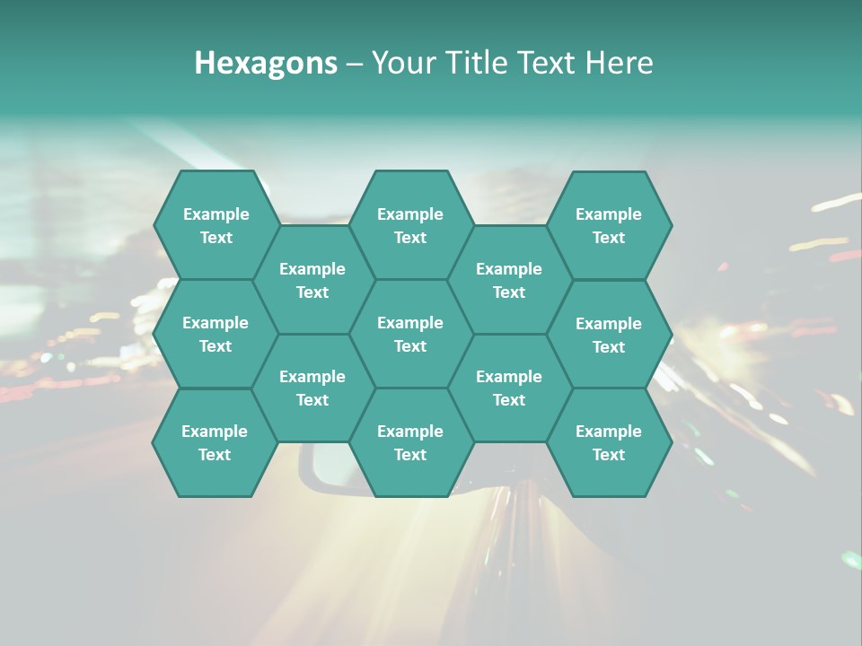 A Blurry Picture Of A City Street At Night PowerPoint Template