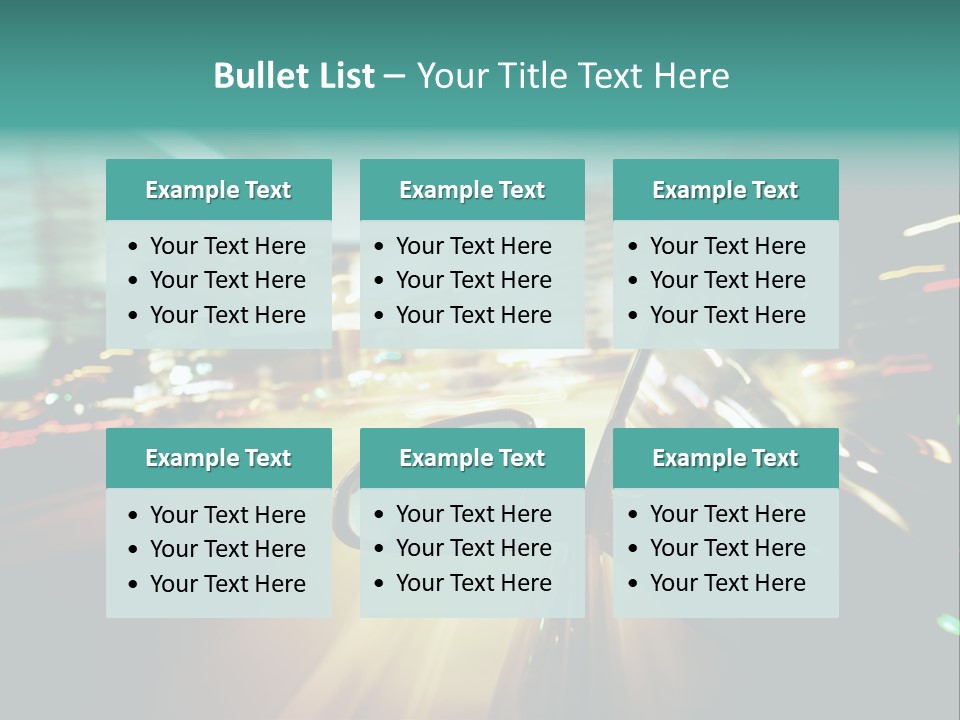 A Blurry Picture Of A City Street At Night PowerPoint Template