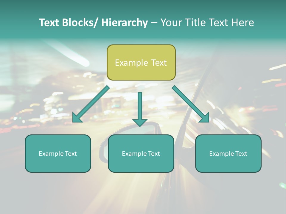 A Blurry Picture Of A City Street At Night PowerPoint Template