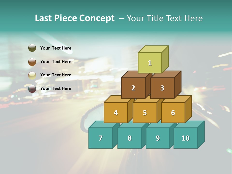 A Blurry Picture Of A City Street At Night PowerPoint Template