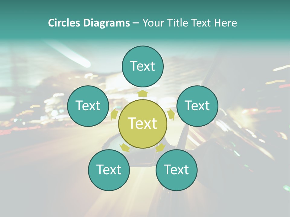 A Blurry Picture Of A City Street At Night PowerPoint Template