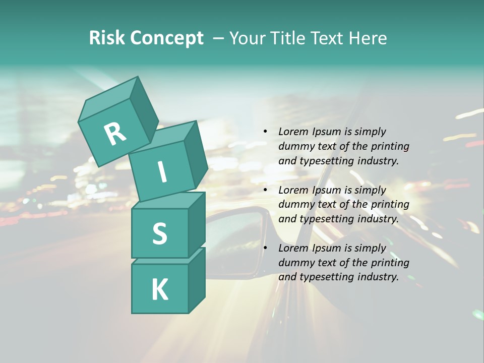 A Blurry Picture Of A City Street At Night PowerPoint Template