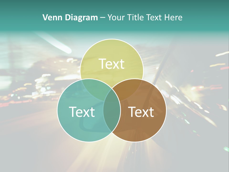 A Blurry Picture Of A City Street At Night PowerPoint Template