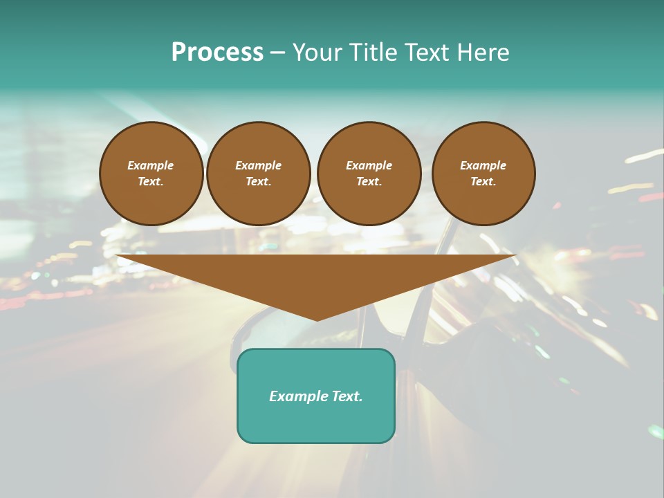 A Blurry Picture Of A City Street At Night PowerPoint Template