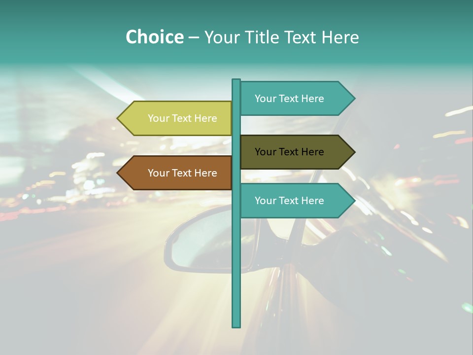 A Blurry Picture Of A City Street At Night PowerPoint Template