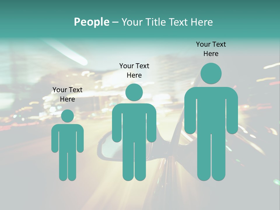 A Blurry Picture Of A City Street At Night PowerPoint Template