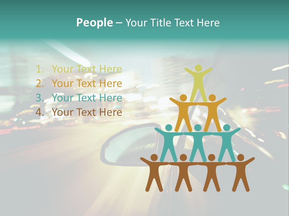 A Blurry Picture Of A City Street At Night PowerPoint Template