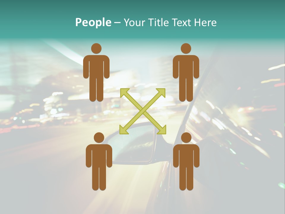 A Blurry Picture Of A City Street At Night PowerPoint Template