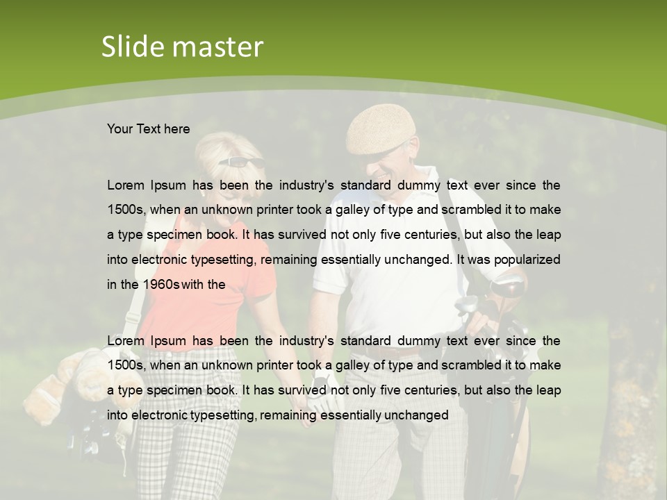 A Man And A Woman Walking In The Grass PowerPoint Template