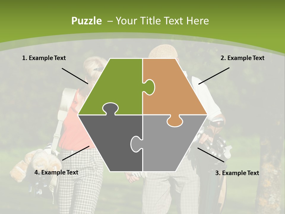 A Man And A Woman Walking In The Grass PowerPoint Template