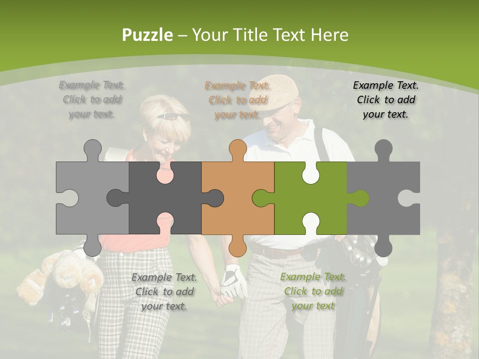 A Man And A Woman Walking In The Grass PowerPoint Template