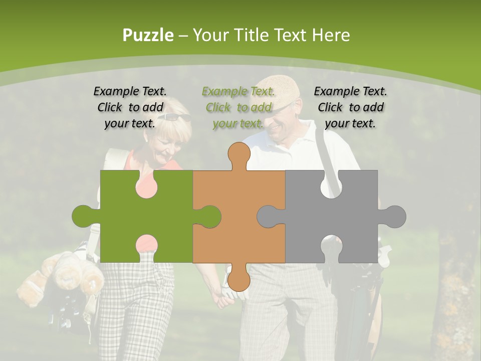 A Man And A Woman Walking In The Grass PowerPoint Template