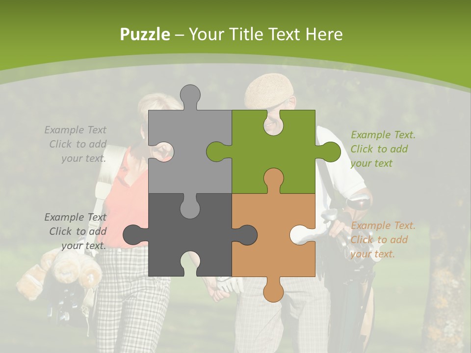 A Man And A Woman Walking In The Grass PowerPoint Template