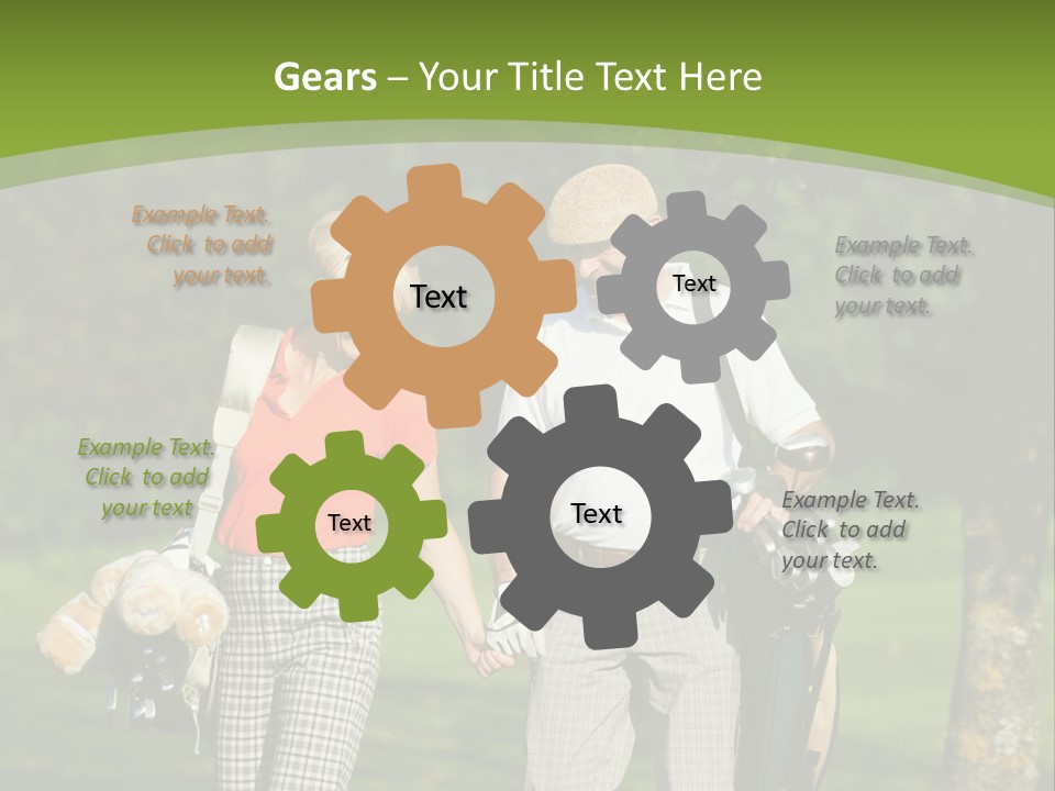 A Man And A Woman Walking In The Grass PowerPoint Template