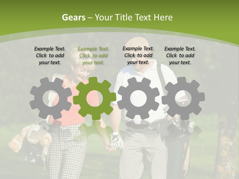 A Man And A Woman Walking In The Grass PowerPoint Template