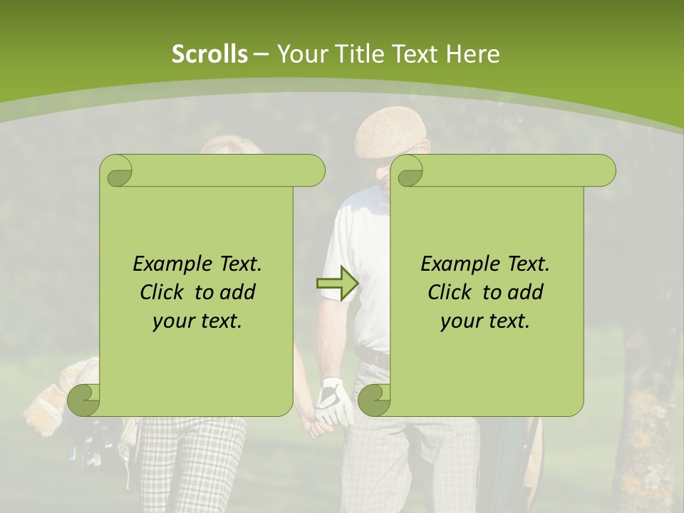 A Man And A Woman Walking In The Grass PowerPoint Template