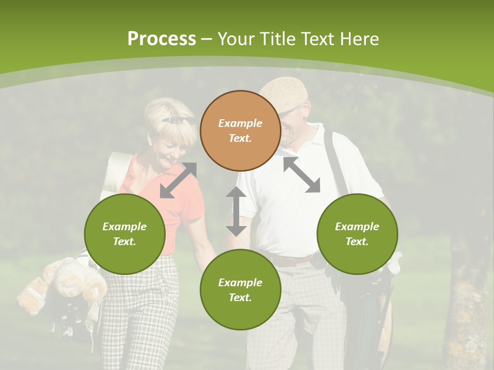 A Man And A Woman Walking In The Grass PowerPoint Template