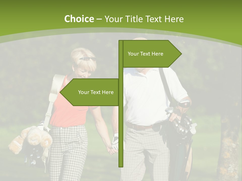 A Man And A Woman Walking In The Grass PowerPoint Template