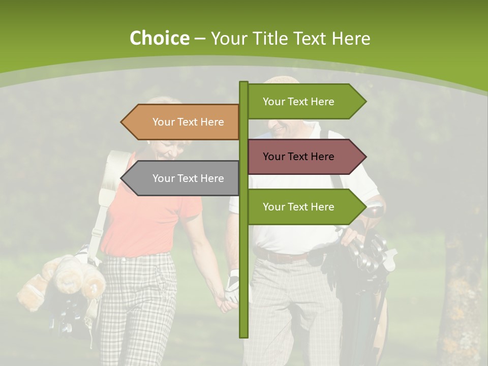 A Man And A Woman Walking In The Grass PowerPoint Template