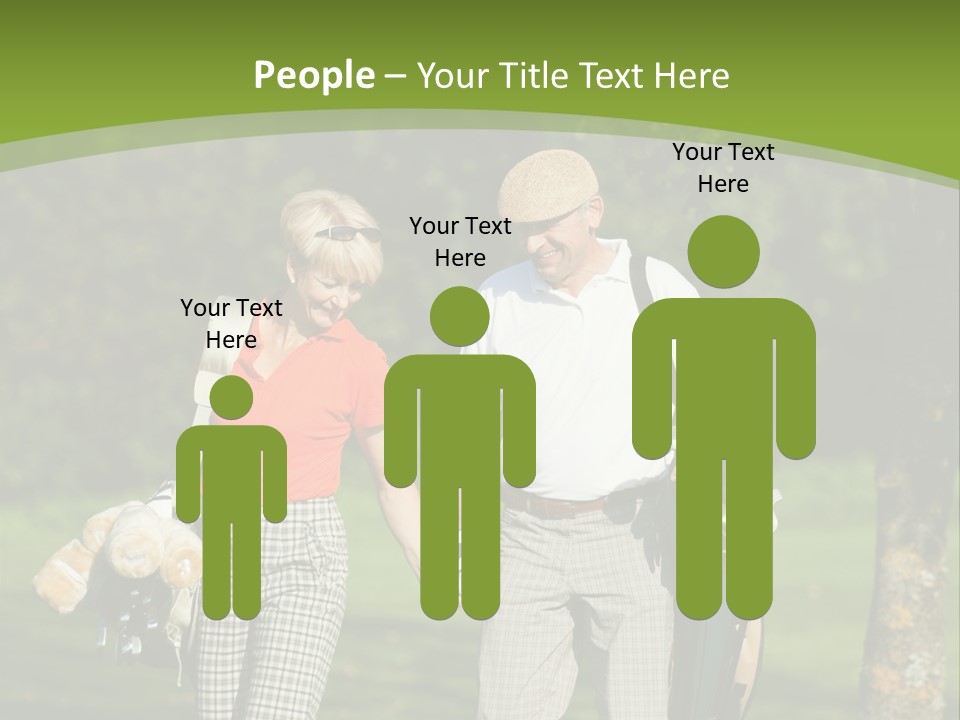 A Man And A Woman Walking In The Grass PowerPoint Template