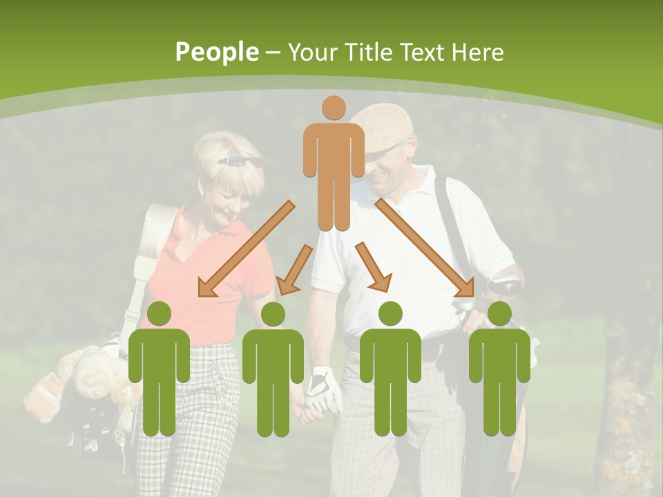 A Man And A Woman Walking In The Grass PowerPoint Template