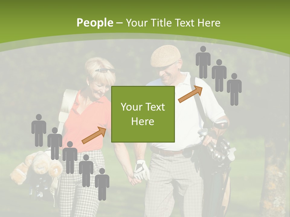 A Man And A Woman Walking In The Grass PowerPoint Template