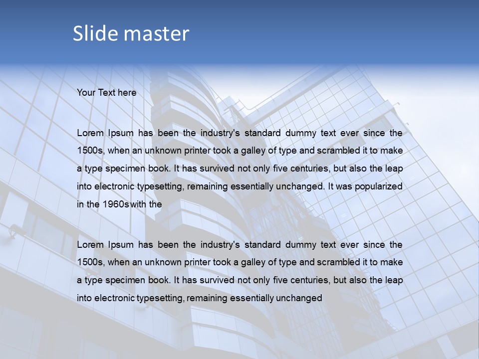 A Tall Building With A Blue Sky In The Background PowerPoint Template