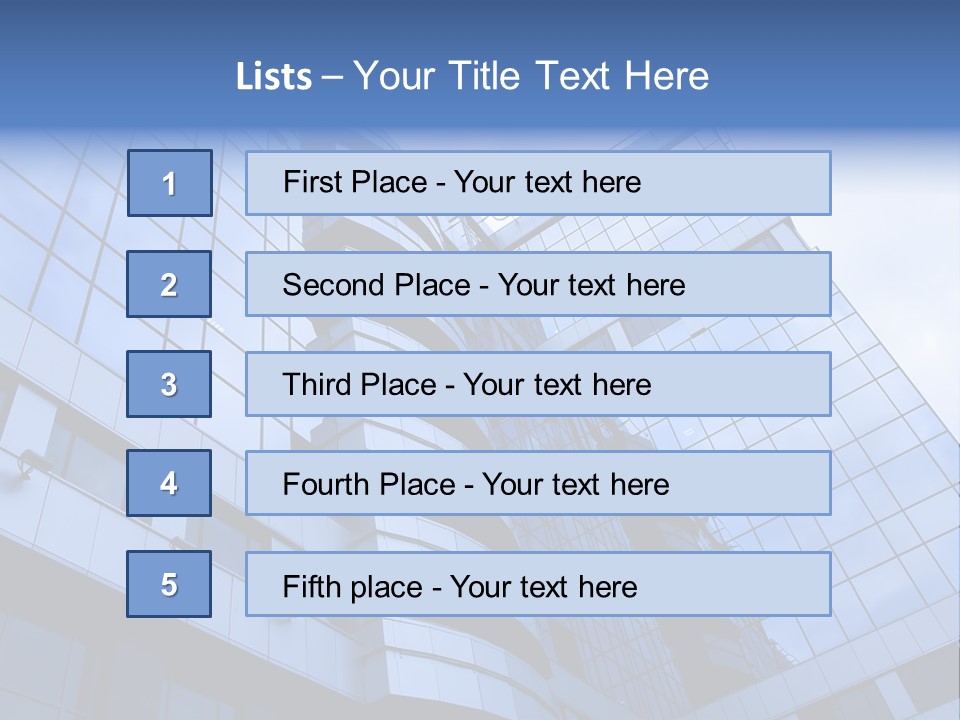 A Tall Building With A Blue Sky In The Background PowerPoint Template
