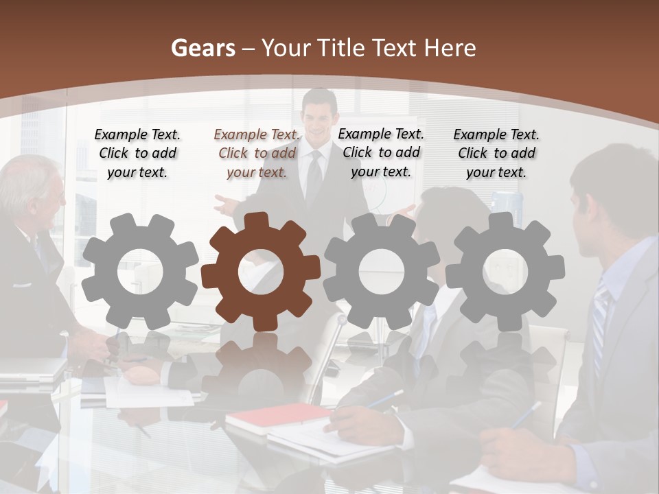 Laptop Partner Businesspeople PowerPoint Template