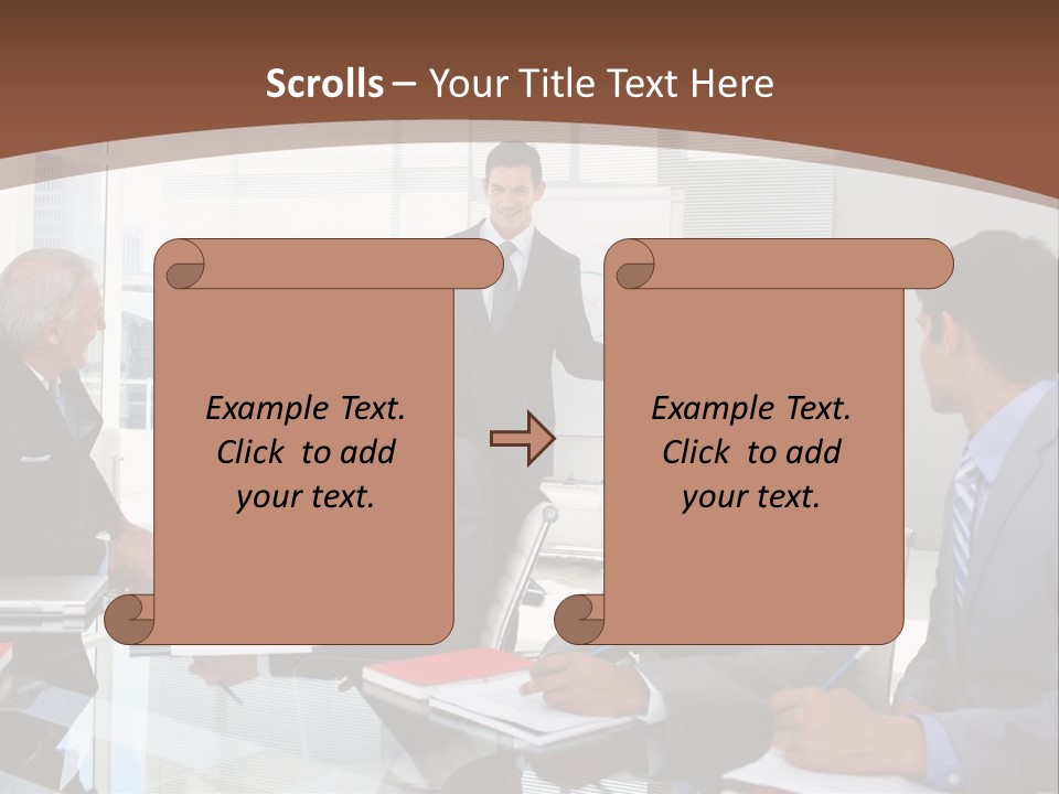 Laptop Partner Businesspeople PowerPoint Template
