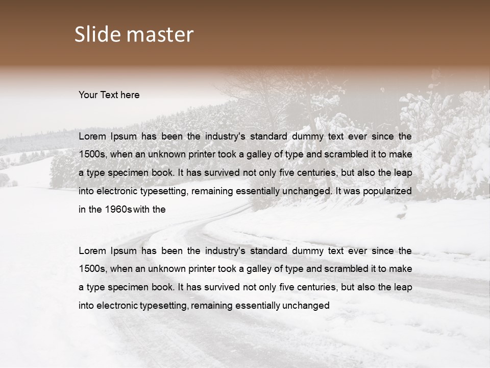 Cold Branch Snow PowerPoint Template