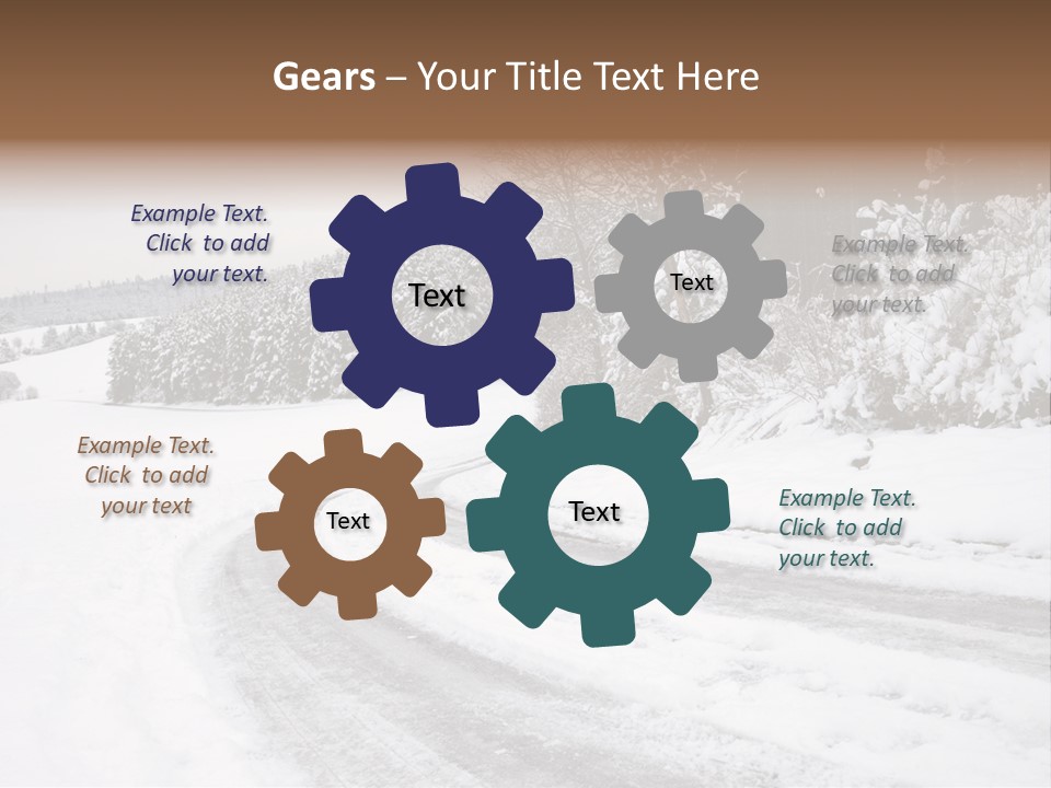Cold Branch Snow PowerPoint Template