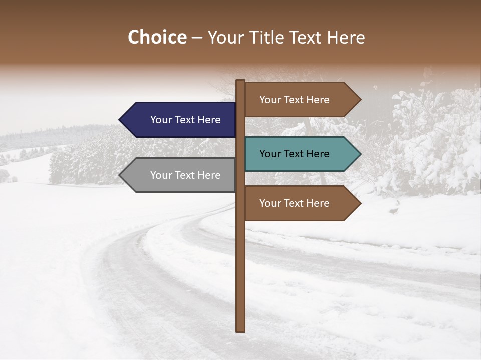 Cold Branch Snow PowerPoint Template