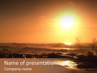 Landscape Sunrise Rock PowerPoint Template