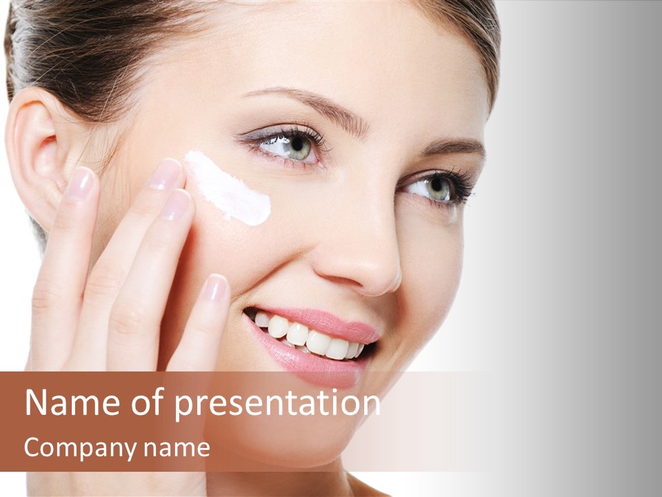 Adult Girl Smile PowerPoint Template