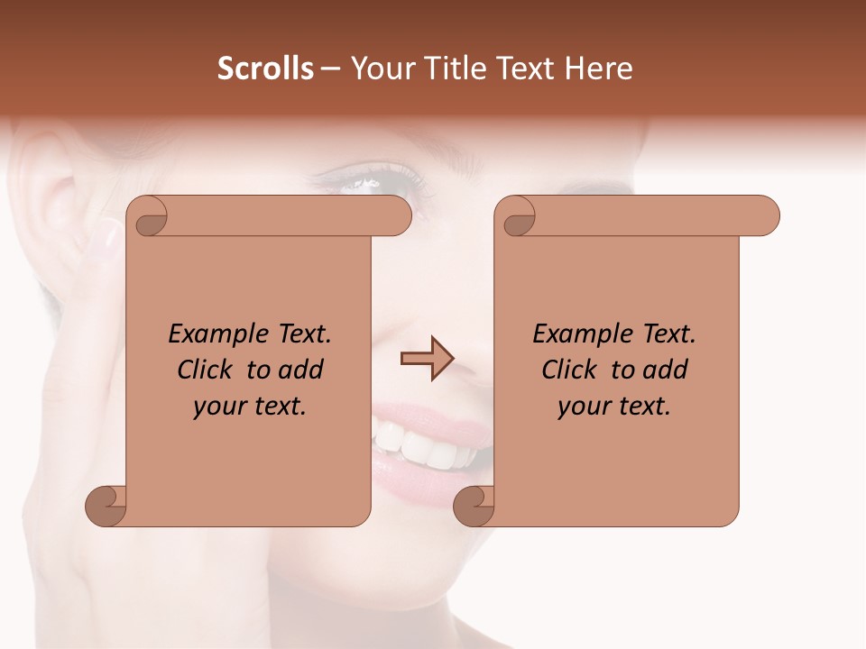 Adult Girl Smile PowerPoint Template