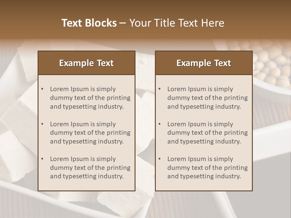 A Bowl Of Tofu Next To A Bowl Of Soy Beans PowerPoint Template
