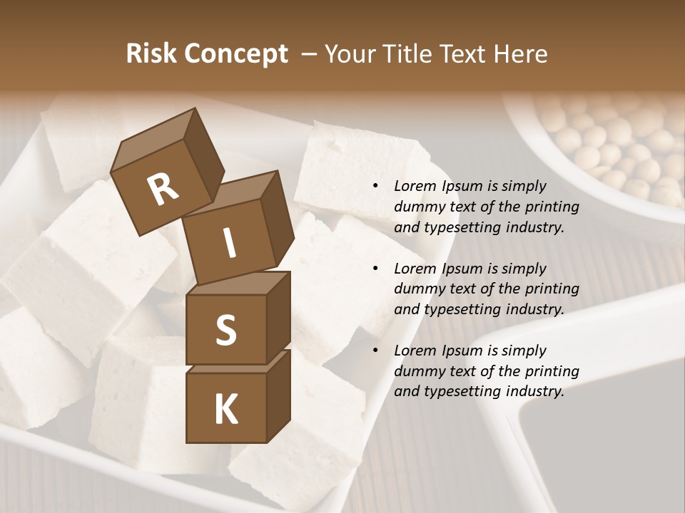 A Bowl Of Tofu Next To A Bowl Of Soy Beans PowerPoint Template