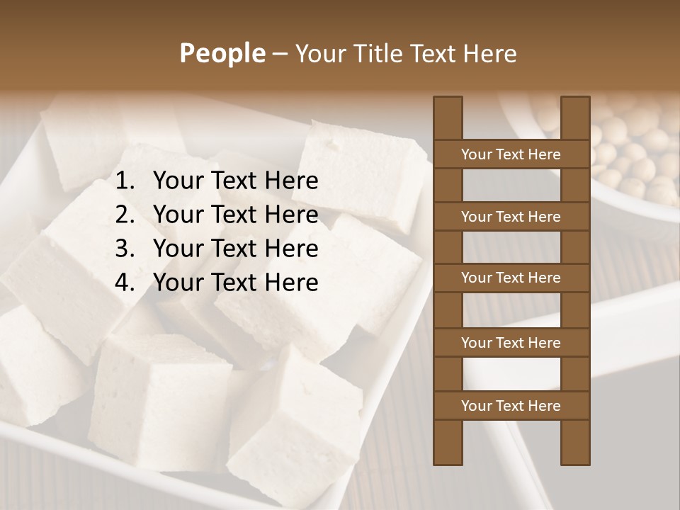 A Bowl Of Tofu Next To A Bowl Of Soy Beans PowerPoint Template