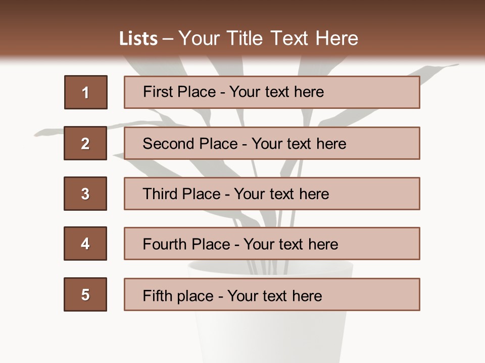 Aspidistra Elatior Aspidistra White PowerPoint Template