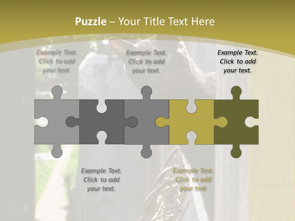 House Floral Cat PowerPoint Template