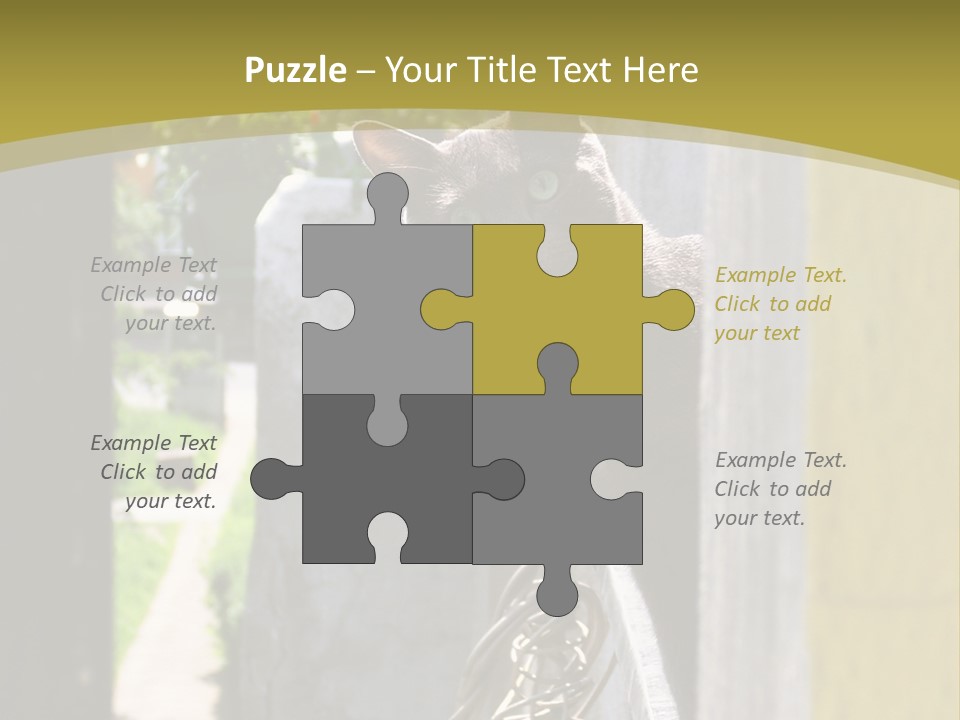 House Floral Cat PowerPoint Template