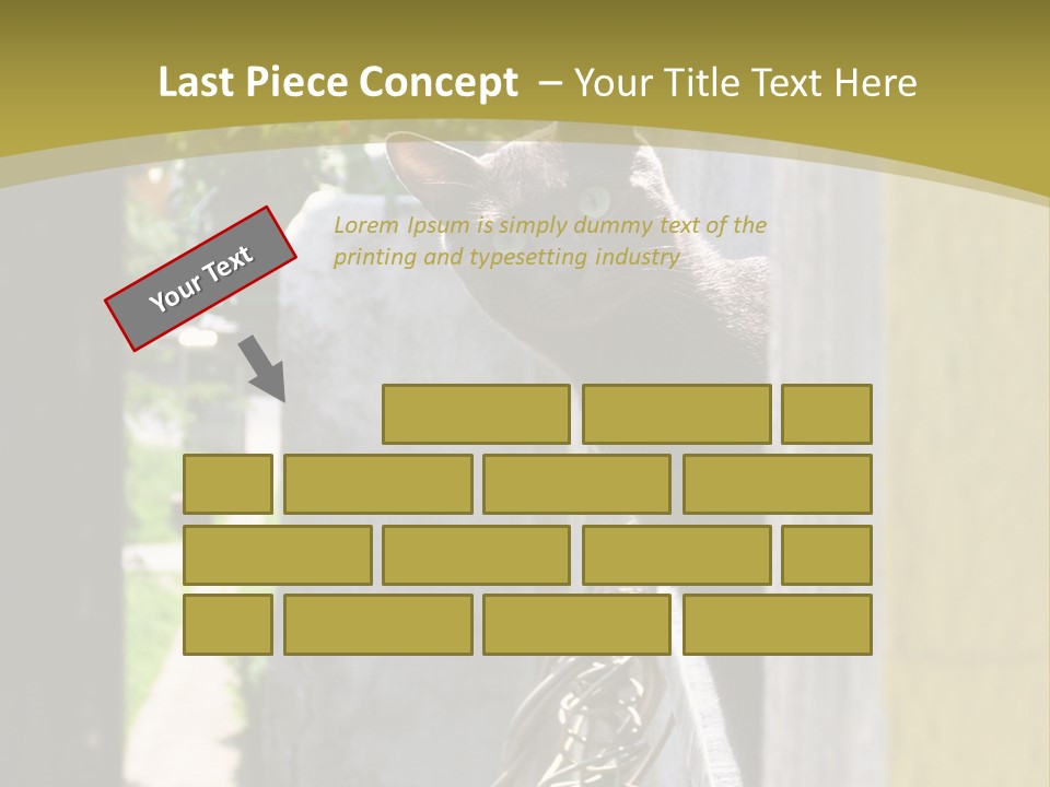 House Floral Cat PowerPoint Template