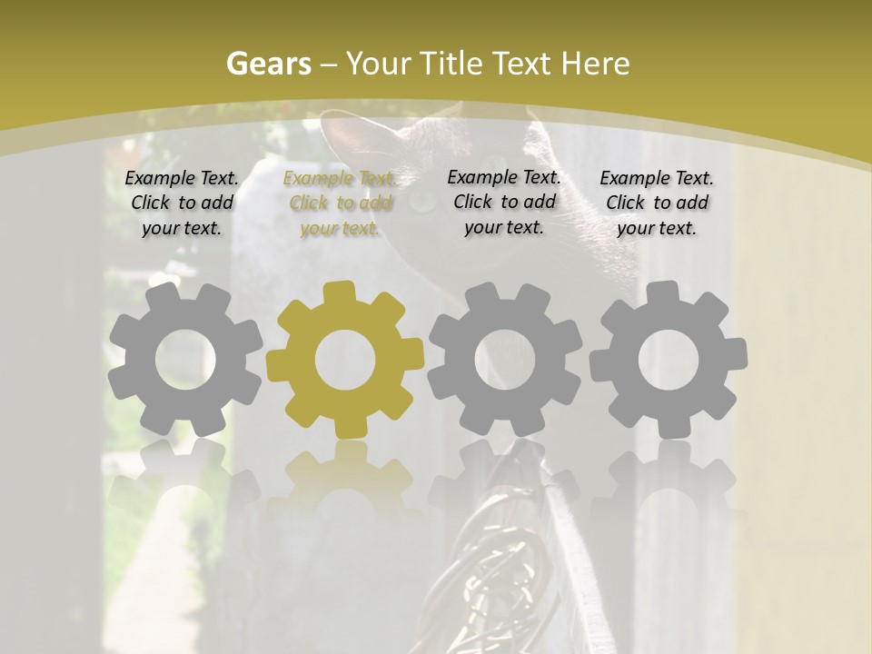 House Floral Cat PowerPoint Template