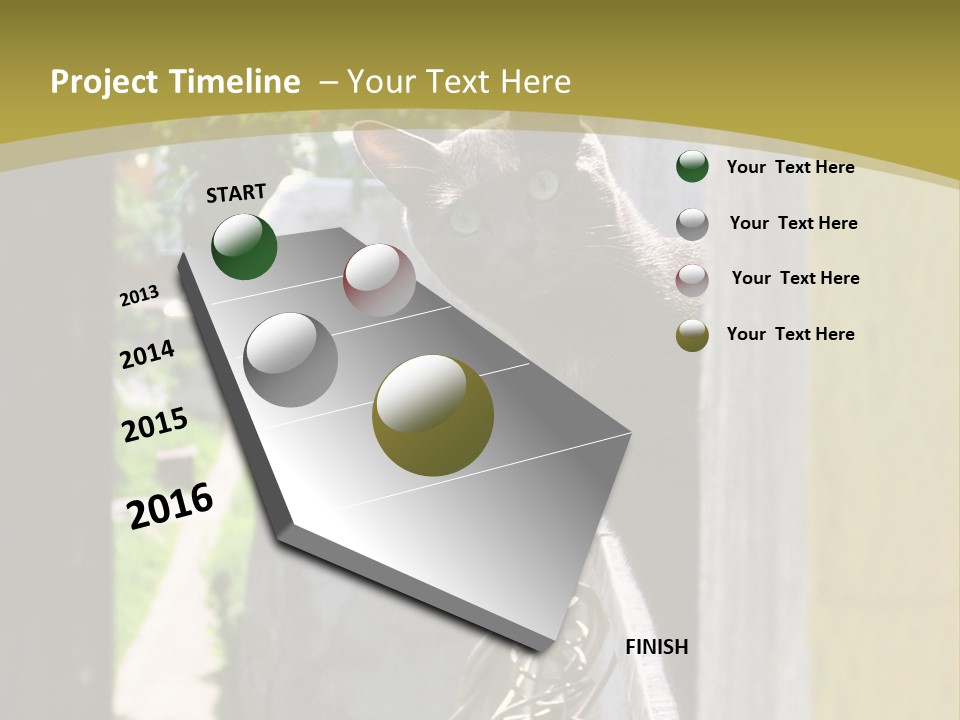 House Floral Cat PowerPoint Template