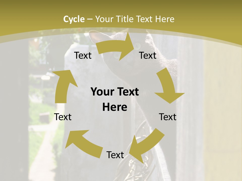 House Floral Cat PowerPoint Template