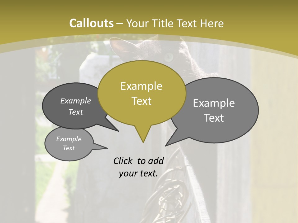 House Floral Cat PowerPoint Template