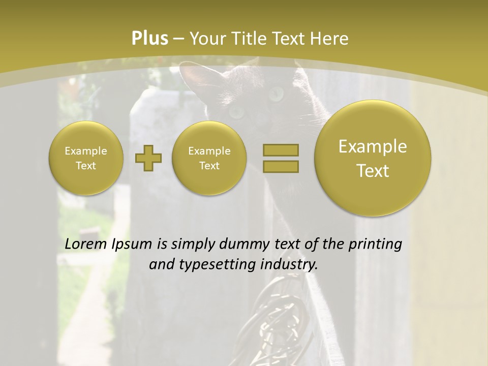 House Floral Cat PowerPoint Template